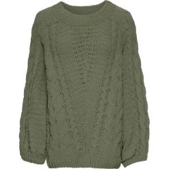 Swetry damskie: Sweter bonprix oliwkowy