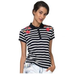 Desigual Koszuka Polo Damska Magda L Niebieski. Niebieskie koszulki damskie Desigual, l, bez wzorów, polo, bez rękawów. W wyprzedaży za 157,00 zł.
