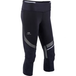 Rybaczki do biegania KIPRUN SUPPORT damskie. Czarne rybaczki damskie KIPRUN, xl, bez wzorów, z elastanu. Za 79,99 zł.