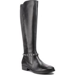 Oficerki CAPRICE - 9-25509-21 Black Nappa 022. Czarne bez kategorii marki Caprice, z materiału, przed kolano, na wysokim obcasie, na obcasie. Za 549,90 zł.