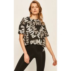 Puma - T-shirt. Czarne bluzki damskie Puma, s, bez wzorów, z bawełny, casualowe, z okrągłym kołnierzem. W wyprzedaży za 99,90 zł.