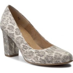 Półbuty CAPRICE - 9-22402-28 Off White Leo 117. Szare półbuty damskie skórzane Caprice, na obcasie. W wyprzedaży za 189,00 zł.
