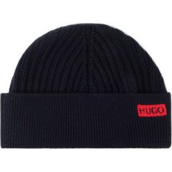 Czapka HUGO - Xianno 2 50414419 410. Czarne czapki męskie HUGO, bez wzorów, z wełny. W wyprzedaży za 179,00 zł.