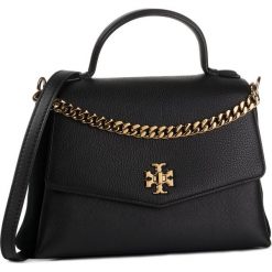 Torebka TORY BURCH - Kira Mixed-Materials Small Top-Handle Satchel 59705 Black 001. Czarne topy damskie Tory Burch, bez wzorów, ze skóry, klasyczne, bez dodatków. Za 1949,00 zł.