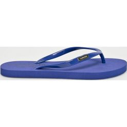 Calvin Klein Jeans - Japonki. Niebieskie klapki damskie Calvin Klein Jeans, bez wzorów, z jeansu, bez obcasa, na obcasie. Za 159,90 zł.
