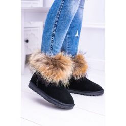 Damskie Botki Skórzane Śniegowce Mukluki Z Futerkiem Czarne Snow Fox. Czarne śniegowce damskie Tagless, na imprezę, bez zapięcia. Za 199,00 zł.