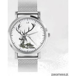 Zegarek - Jeleń - metalowy. Szare zegarki męskie marki Pakamera, metalowe. Za 139,00 zł.