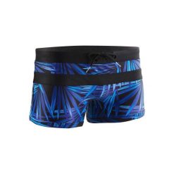Bokserki pływackie 100 POOL ALL OPI męskie. Niebieskie bokserki męskie NABAIJI, w paski, z materiału. Za 59,99 zł.