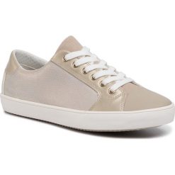 Trampki GEOX - J Gisli G. A J024NA 0NFBC C0439 D Beige/White. Żółte trampki dziewczęce Geox, bez wzorów, z gumy, na sznurówki. W wyprzedaży za 179,00 zł.