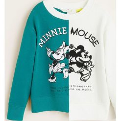 Mango Kids - Bluza dziecięca Minishim 110-164 cm. Szare bluzy dziewczęce Mango Kids, z nadrukiem, z bawełny, bez kaptura. W wyprzedaży za 35,90 zł.