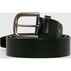 Calvin Klein Jeans - Pasek skórzany. Czarne paski męskie Calvin Klein Jeans, w paski, z jeansu. W wyprzedaży za 159,90 zł.
