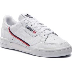 Buty adidas - Continental 80 G27706 Ftwwht/Scarle/Conavy. Białe sneakersy męskie Adidas, na co dzień, bez wzorów, ze skóry ekologicznej, eleganckie, bez zapięcia. Za 399,00 zł.