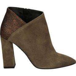 Botki - M260 ZENZ-ORO. Brązowe botki damskie na zamek Venezia, ze skóry. Za 259,00 zł.