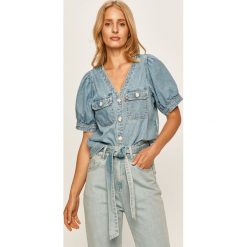 Levi's - Koszula jeansowa. Niebieskie bluzki damskie Levi's®, na co dzień, s, bez wzorów, z bawełny, casualowe, bez kołnierzyka, z krótkim rękawem. Za 249,90 zł.