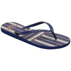 ROXY Damskie japonki Bermuda II Navy / Gold ARJL100664-NGL (rozmiar 40). Niebieskie klapki damskie Roxy, bez wzorów, bez obcasa. W wyprzedaży za 68,00 zł.