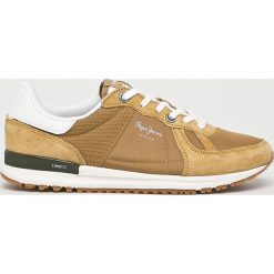 Pepe Jeans - Buty. Białe sneakersy męskie Pepe Jeans, z jeansu, na sznurówki. W wyprzedaży za 179,90 zł.