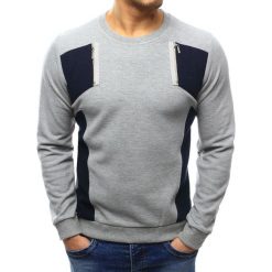 Swetry klasyczne męskie: Sweter męski szary (wx1027)