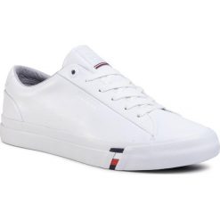 Sneakersy TOMMY HILFIGER - Corporate Leather Sneaker FM0FM02672 White YBS. Białe sneakersy męskie TOMMY HILFIGER, bez zapięcia. W wyprzedaży za 379,00 zł.