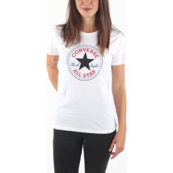 Converse Koszulka Biały. Białe t-shirty damskie Converse, m, z nadrukiem, z bawełny, bez kołnierzyka. Za 102,95 zł.