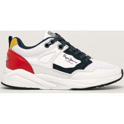 Pepe Jeans - Buty dziecięce Orbital Junior. Białe trampki chłopięce Pepe Jeans, bez wzorów, z jeansu, sportowe, na sznurówki. Za 319,90 zł.