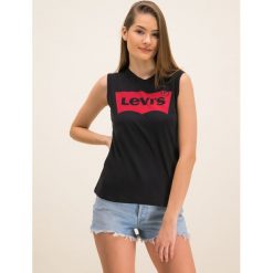 Top Levi's® Graphic On Tour 29669-0023. Czarne bluzki damskie s, bez wzorów, z bawełny, polo, bez rękawów. Za 99,90 zł.