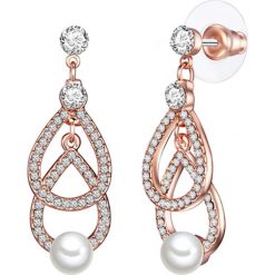 Pozłacane kolczyki-wkrętki z perłami i szklanymi kryształkami. Żółte kolczyki damskie The Pacific Pearl Company, Nova Pearls Copenhagen & Co., z perłą, złote. W wyprzedaży za 57,95 zł.