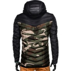 KURTKA MĘSKA ZIMOWA PIKOWANA C366 - ZIELONA/MORO. Zielone kurtki męskie marki Ombre Clothing, na zimę, m, moro, z poliesteru. Za 109,00 zł.