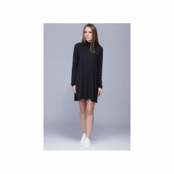 Trapezowa sukienka z golfem czarna H013. Szare sukienki mini marki Reserved, l, z golfem. Za 199,00 zł.