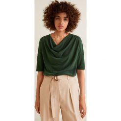 Mango - Top Drap1. Zielone topy damskie marki Mango, l, z dzianiny. W wyprzedaży za 49,90 zł.