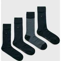 Tommy Hilfiger - Skarpety (4 pack). Czarne skarpetki męskie TOMMY HILFIGER, bez wzorów, z elastanu. W wyprzedaży za 79,90 zł.