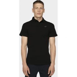 Koszulka polo męska TSM308 - głęboka czerń. Koszulki polo męskie 4f, m, bez wzorów, z bawełny, bez rękawów. Za 79,99 zł.