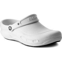 Klapki CROCS - Bistro 10075 White. Białe klapki damskie Crocs, bez wzorów, z tworzywa sztucznego, bez obcasa. Za 219,00 zł.
