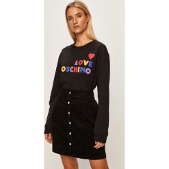 Love Moschino - Bluza. Czarne bluzy damskie Love Moschino, m, z aplikacjami, z elastanu, bez rękawów, bez kaptura. W wyprzedaży za 329,90 zł.
