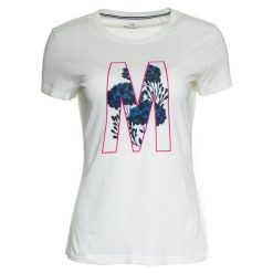 Mustang T-Shirt Damski Shiny L Biały. Białe koszulki damskie marki Mustang, l, z nadrukiem, z bawełny, bez kołnierzyka, bez rękawów. Za 97,00 zł.