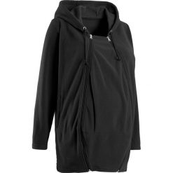 Bluza z polaru ciążowa, z wstawką niemowlęcą na nosidełko bonprix czarny. Czarne bluzy ciążowe marki bonprix, z polaru. Za 129,99 zł.