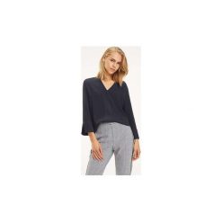 Bluzki Tommy Hilfiger WW0WW24638 FLEUR BLOUSE 3/4 SLV. Niebieskie bluzki damskie TOMMY HILFIGER, s, bez wzorów, bez kołnierzyka, bez rękawów. Za 244,14 zł.