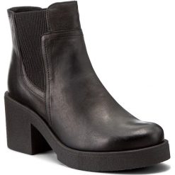 Botki ANN MEX - 8290 01TOP Czarny. Czarne botki damskie na obcasie marki Ann Mex, ze skóry. W wyprzedaży za 269,00 zł.