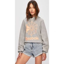 Reebok Classic - Bluza. Szare bluzy damskie Reebok Classic, s, z nadrukiem, z elastanu, bez rękawów, z kapturem. W wyprzedaży za 199,90 zł.