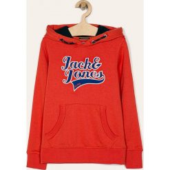 Jack & Jones - Bluza dziecięca 140-164 cm. Niebieskie bluzy chłopięce Jack & Jones, z aplikacjami, z bawełny, bez rękawów, z kapturem. Za 169,90 zł.