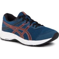 Buty ASICS - Gel-Contend 6 1011A667 402. Niebieskie buty sportowe męskie Asics, z tworzywa sztucznego, bez zapięcia, do biegania. Za 279,00 zł.
