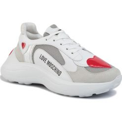 Sneakersy LOVE MOSCHINO - JA15296G1AIQ301A Bianco. Białe półbuty damskie Love Moschino, ze skóry. Za 949,00 zł.