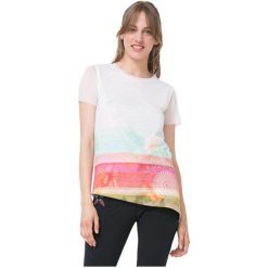 Desigual Koszulka Damska Ts Asymetric Polynesia 73T2Ep9 1000 (Rozmiar M). Białe t-shirty damskie marki Desigual, m. W wyprzedaży za 100,00 zł.