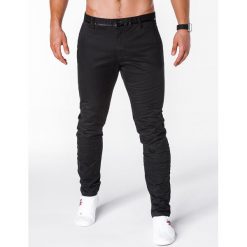 Spodnie męskie: SPODNIE MĘSKIE CHINO P668 – CZARNE