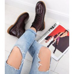 Glany damskie Foreverfolie BH310 Bordowe. Czerwone botki damskie Foreverfolie, z tkaniny, bez obcasa, bez zapięcia. Za 139,00 zł.