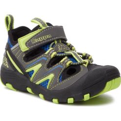 Sandały KAPPA - Reminder K 260682K Grey/Lime 1633. Szare sandały chłopięce Kappa, ze skóry ekologicznej, bez zapięcia. W wyprzedaży za 109,00 zł.
