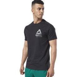 Reebok Koszulka Czarny. Czarne podkoszulki męskie Reebok, xxl, z nadrukiem, z bawełny, z krótkim rękawem. Za 145,95 zł.