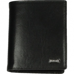 Portfel męski - EN-75 P NERO. Szare portfele męskie Venezia, ze skóry. Za 199,00 zł.