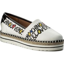 Espadryle LOVE MOSCHINO - JA10223G05JD110E Nap.Bia/Vern.Nero. Szare espadryle damskie marki Love Moschino, z materiału. W wyprzedaży za 309,00 zł.