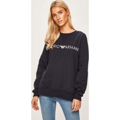 Emporio Armani - Bluza. Niebieskie bluzy damskie Emporio Armani, s, z nadrukiem, z elastanu, bez rękawów, bez kaptura. W wyprzedaży za 329,90 zł.