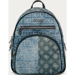 Guess Jeans - Plecak. Niebieskie plecaki damskie Guess Jeans, z aplikacjami, z bawełny. Za 589,90 zł.